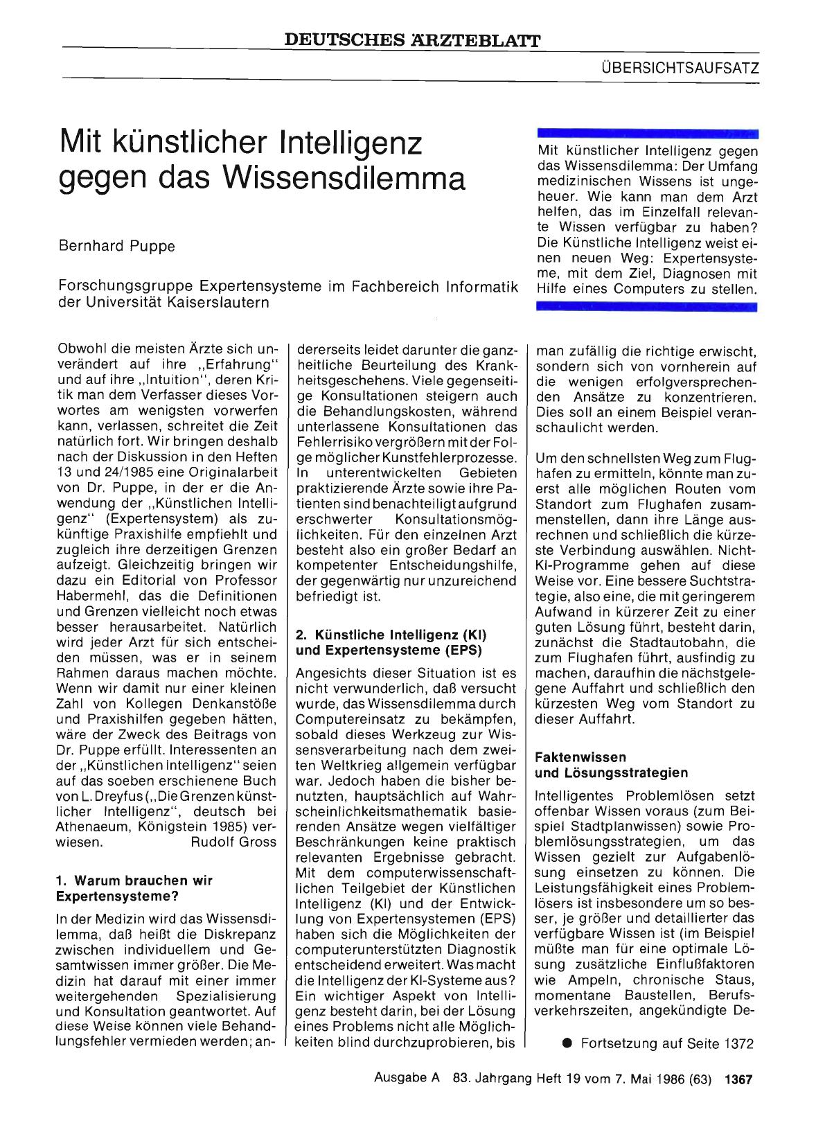 Vorschauseite 1: Mit künstlicher Intelligenz gegen das Wissensdilemma