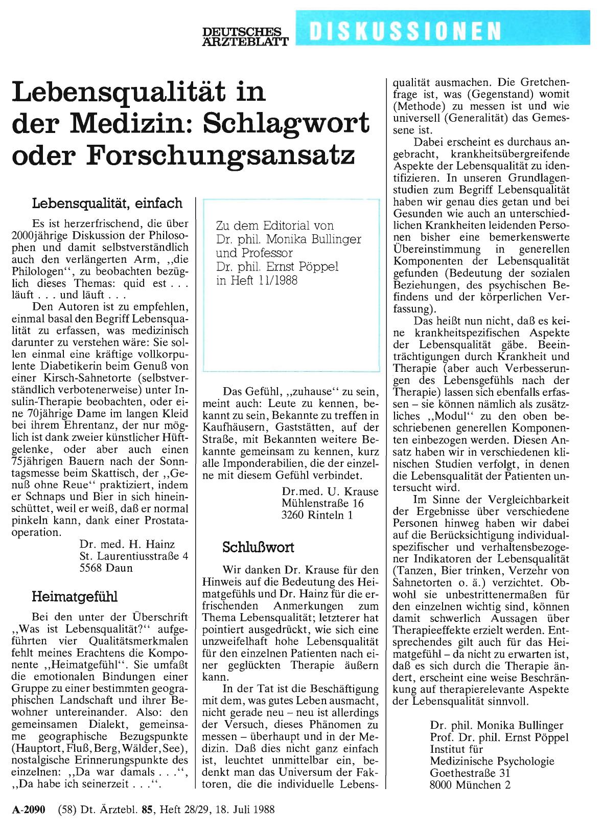 Vorschauseite 1: Lebensqualität in der Medizin: Schlagwort oder Forschungsansatz: Lebensqualität, einfach