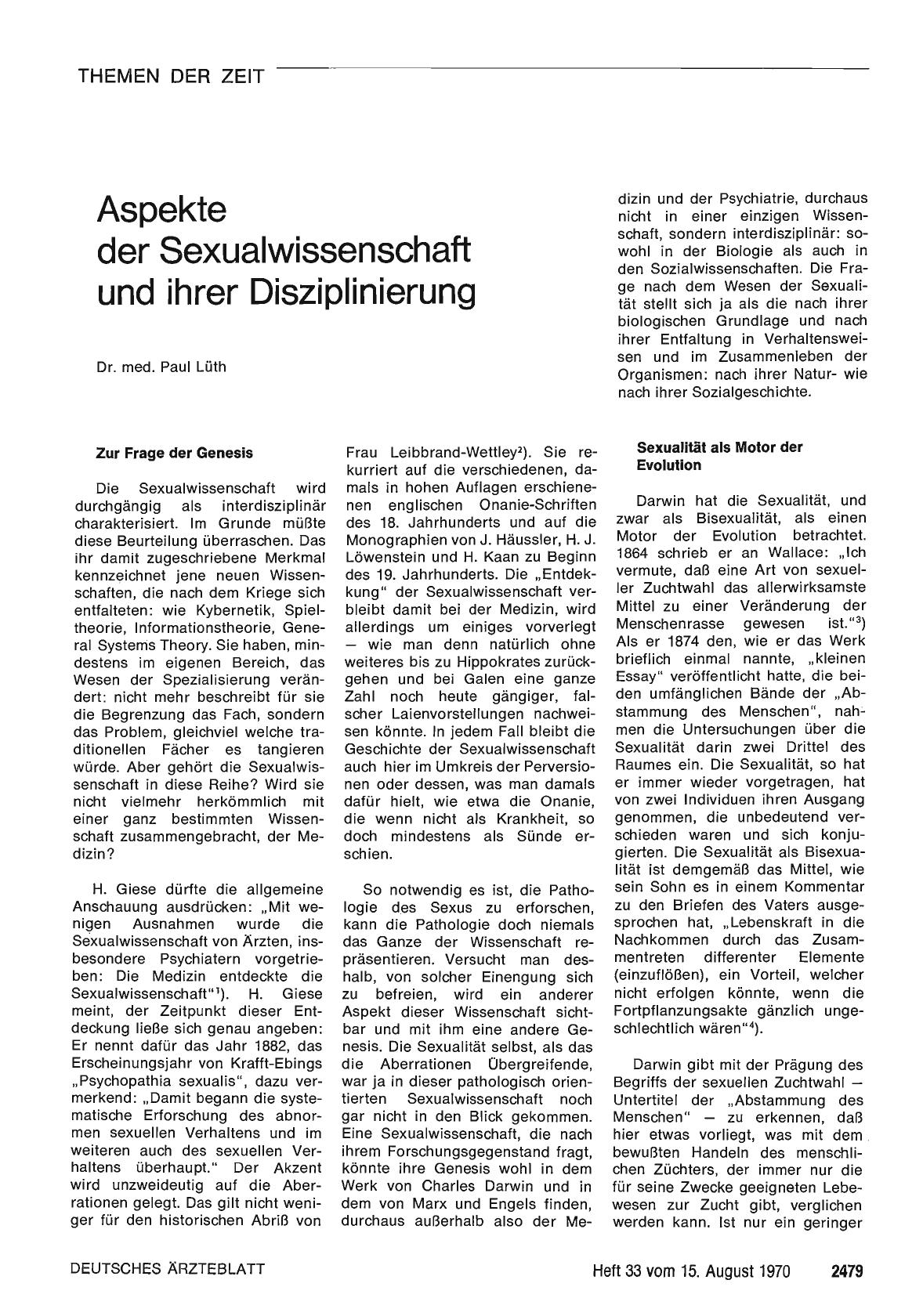 Vorschauseite 1: Aspekte der Sexualwissenschaft und ihrer Disziplinierung