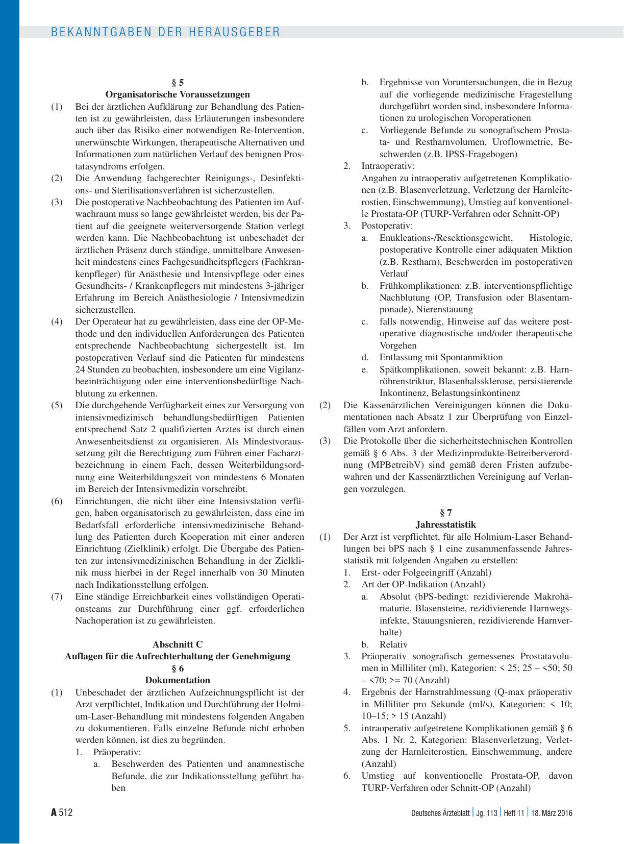 Vorschauseite 3: Einführung einer Qualitätssicherungsvereinbarung zu nicht-medikamentösen, lokalen Verfahren zur Behandlung des benignen Prostatasyndroms (bPS) mittels Holmium-Laser (Holmium-Laser…
