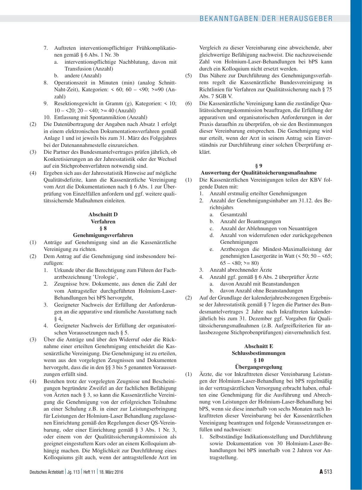 Vorschauseite 4: Einführung einer Qualitätssicherungsvereinbarung zu nicht-medikamentösen, lokalen Verfahren zur Behandlung des benignen Prostatasyndroms (bPS) mittels Holmium-Laser (Holmium-Laser…