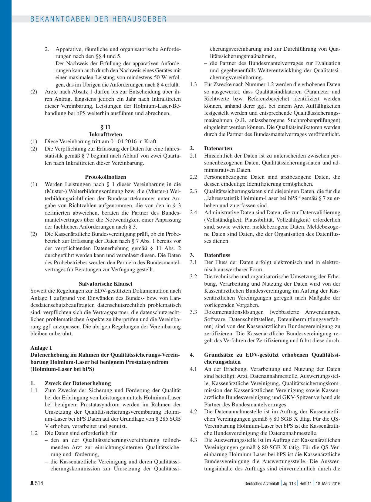 Vorschauseite 5: Einführung einer Qualitätssicherungsvereinbarung zu nicht-medikamentösen, lokalen Verfahren zur Behandlung des benignen Prostatasyndroms (bPS) mittels Holmium-Laser (Holmium-Laser…