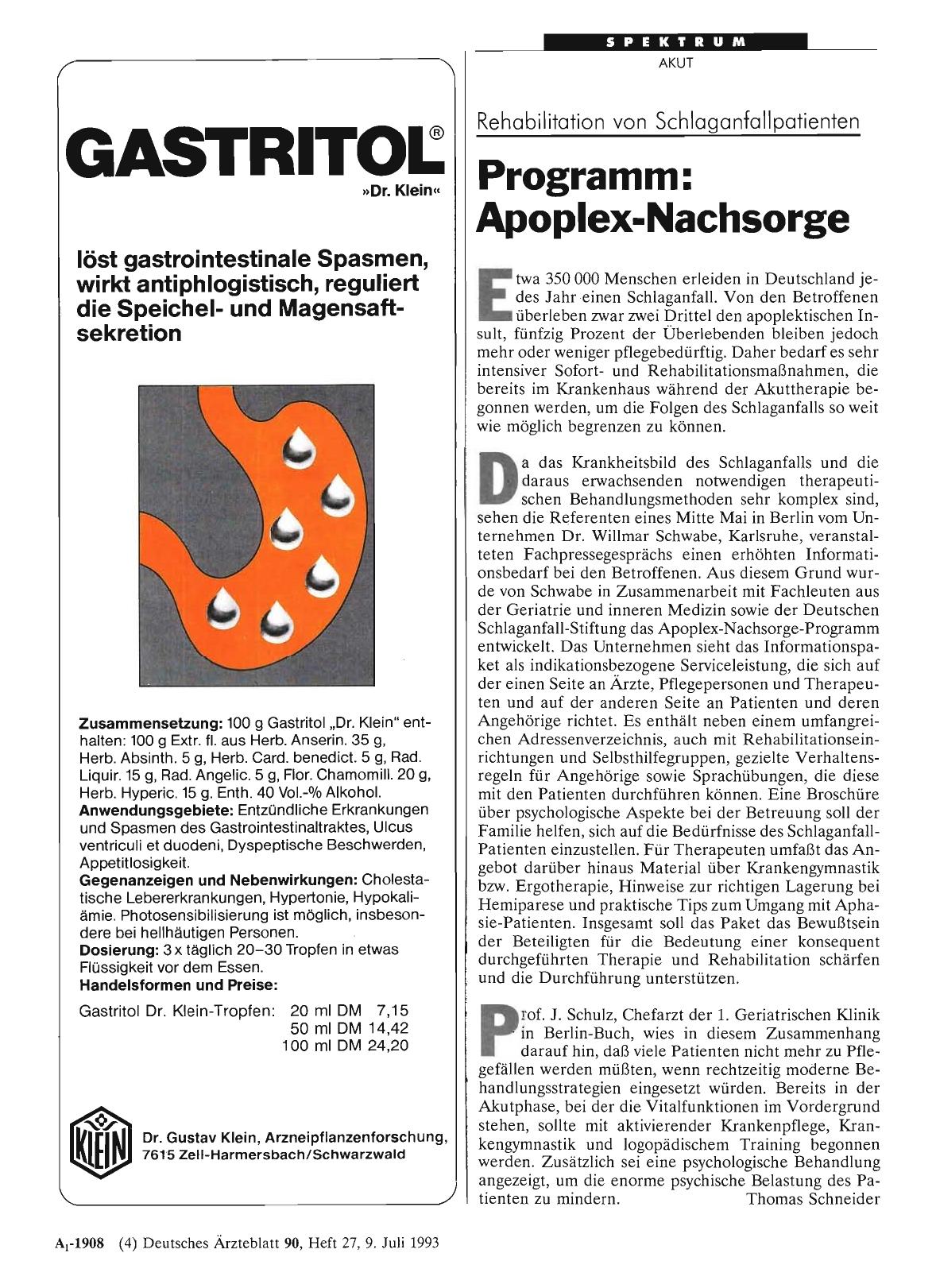 Vorschauseite 1: Rehabilitation von Schlaganfallpatienten: Programm: Apoplex-Nachsorge
