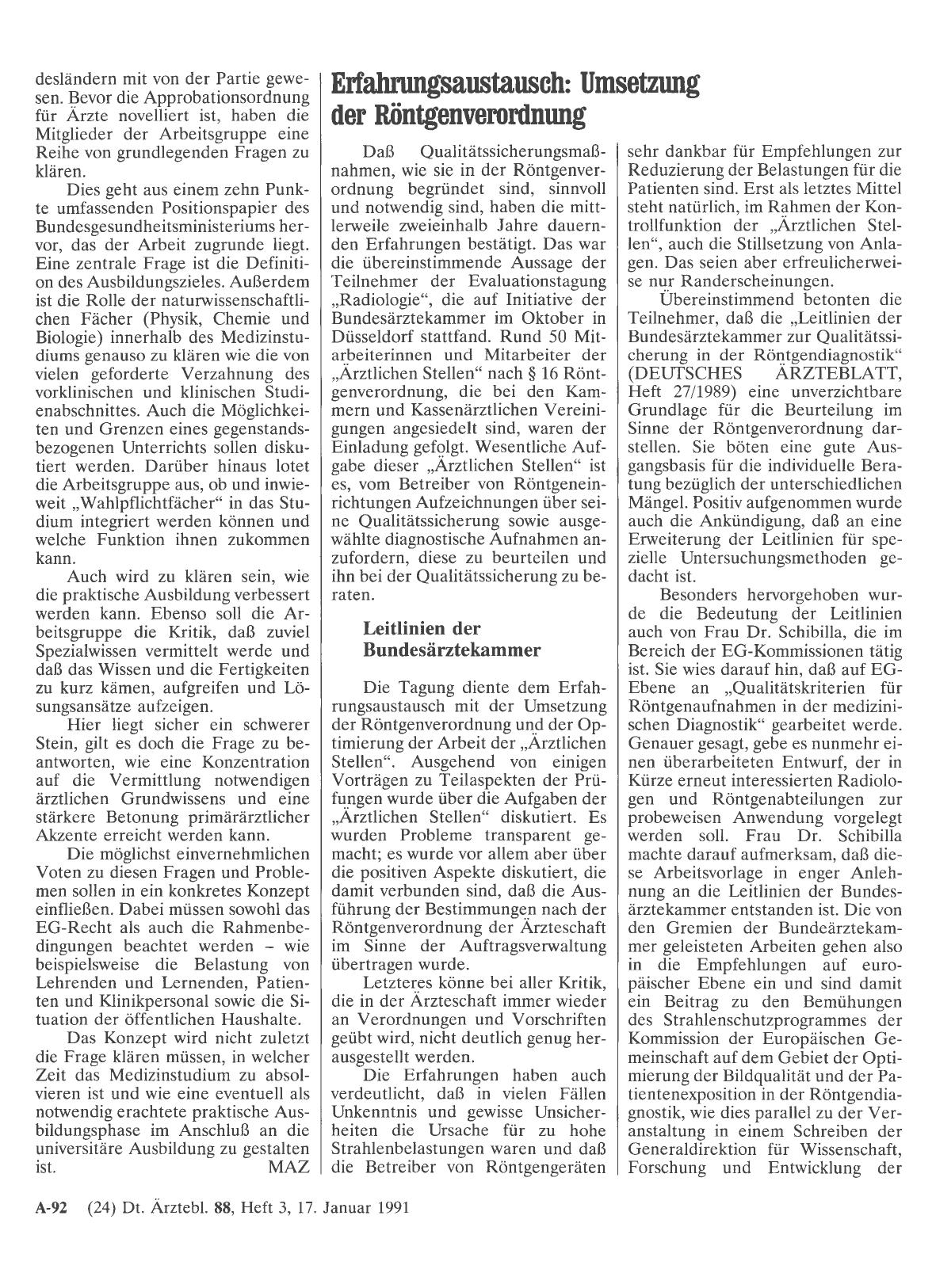 Vorschauseite 1: Erfahrungsaustausch: Umsetzung der Röntgenverordnung
