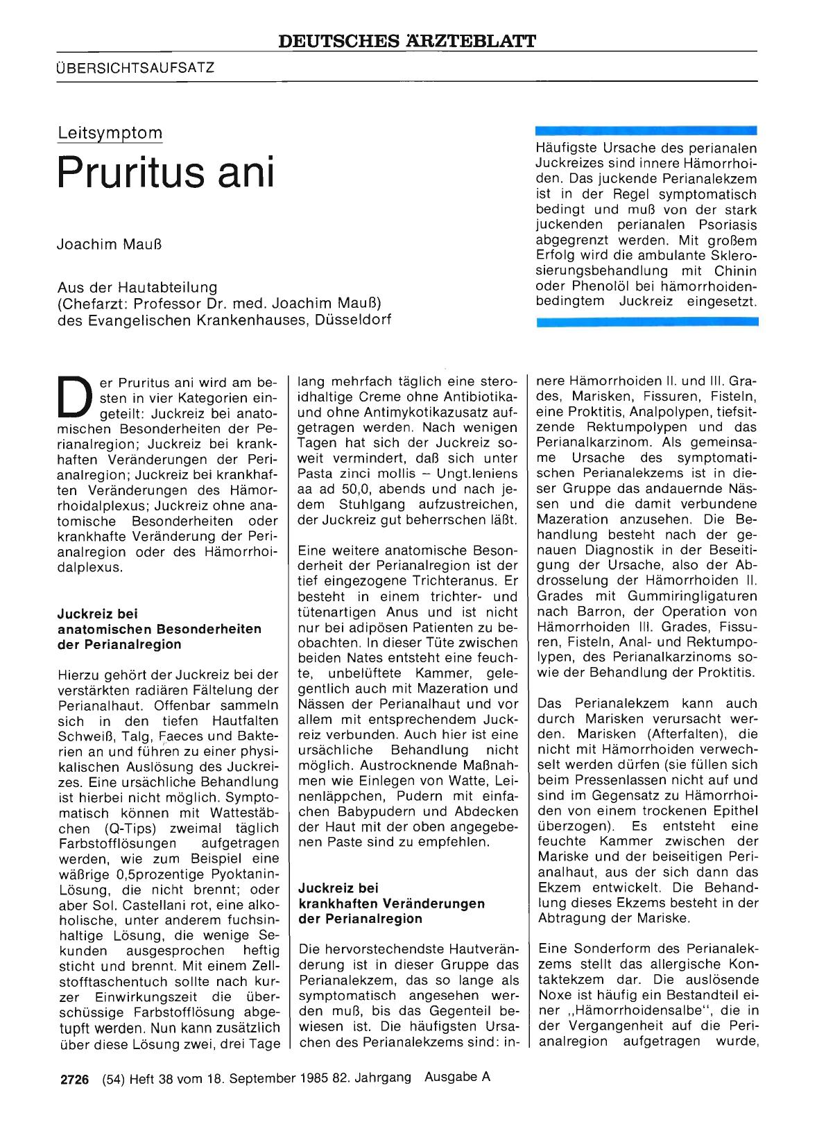 Vorschauseite 1: Leitsymptom: Pruritus ani