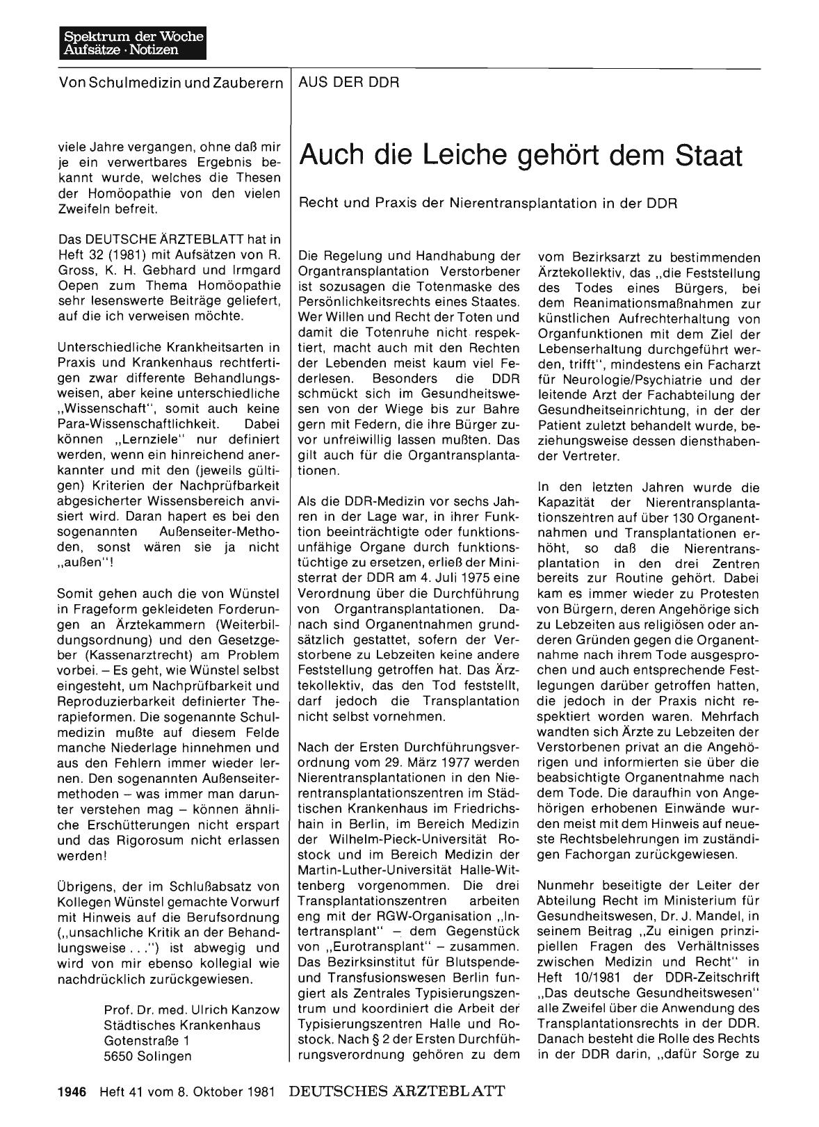 Vorschauseite 1: Auch die Leiche gehört dem Staat