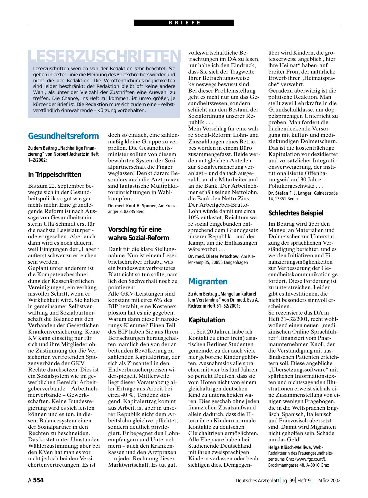 Vorschauseite 1: Gesundheitsreform: In Trippelschritten