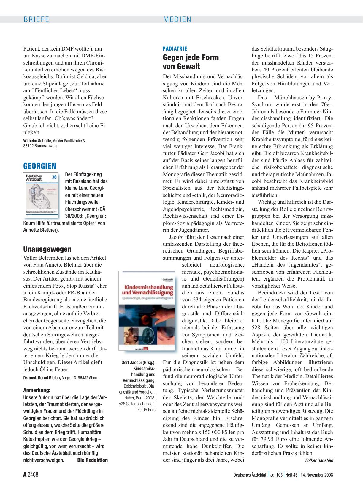 Vorschauseite 1: Georgien: Unausgewogen