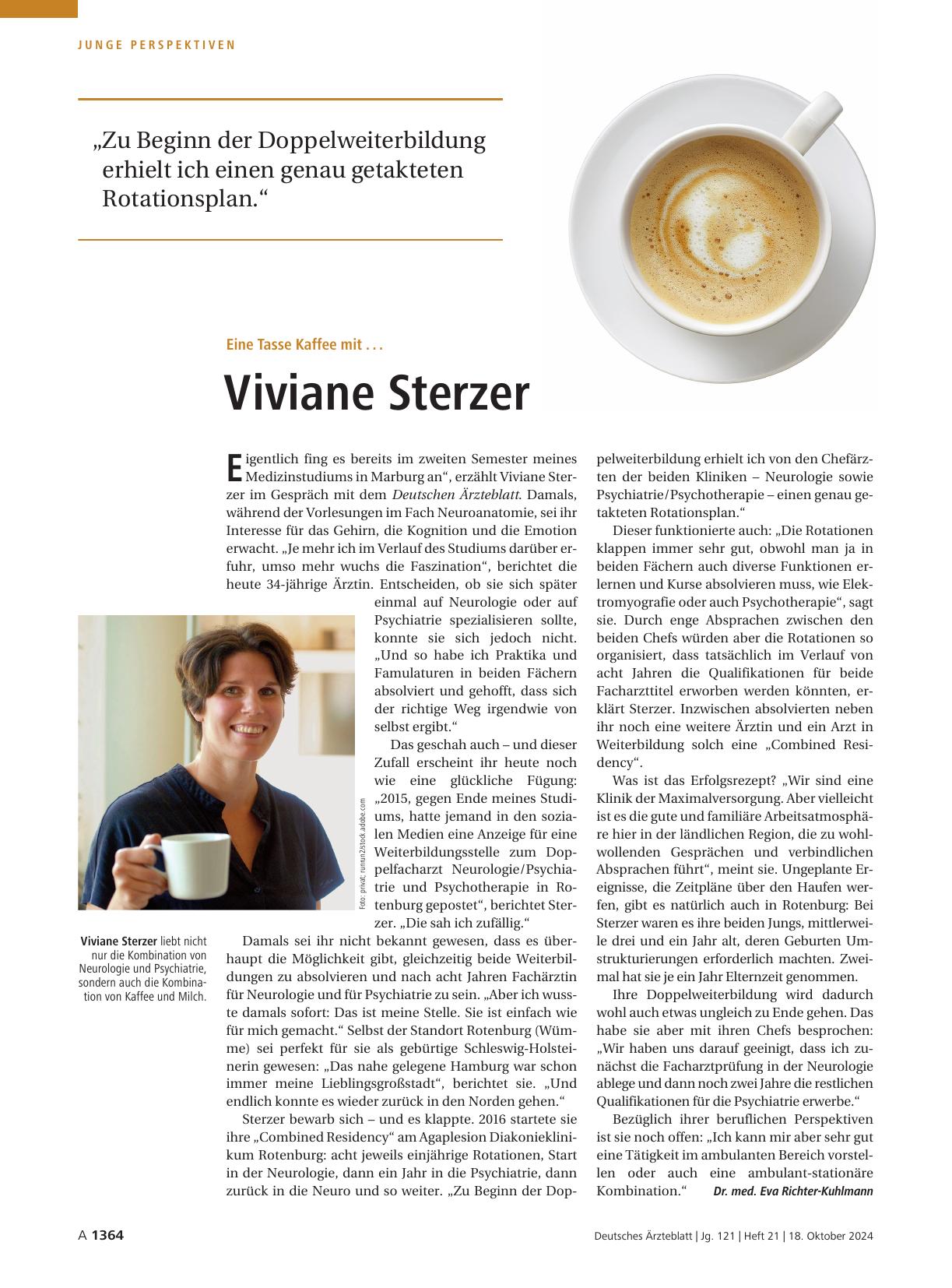 Vorschauseite 1: Eine Tasse Kaffee mit: Viviane Sterzer