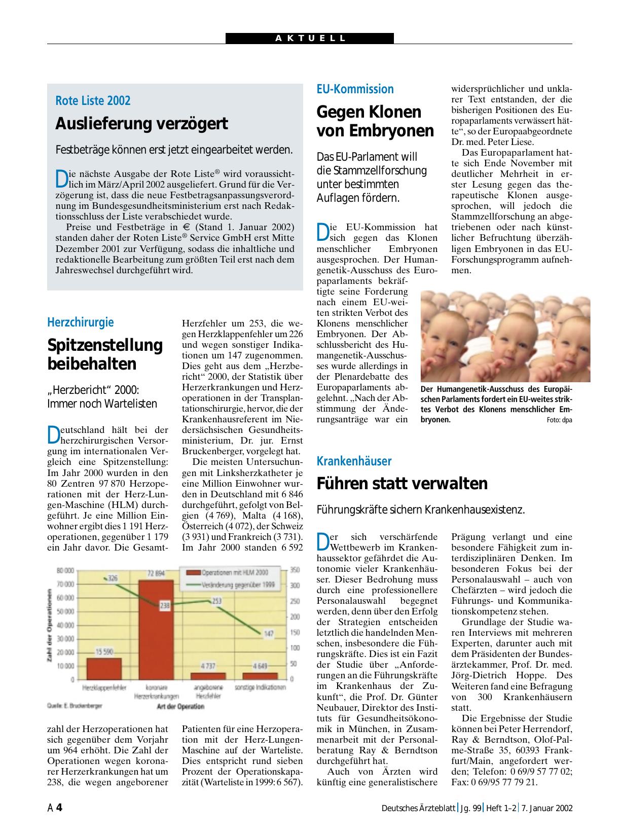 Vorschauseite 1: Krankenhäuser: Führen statt verwalten