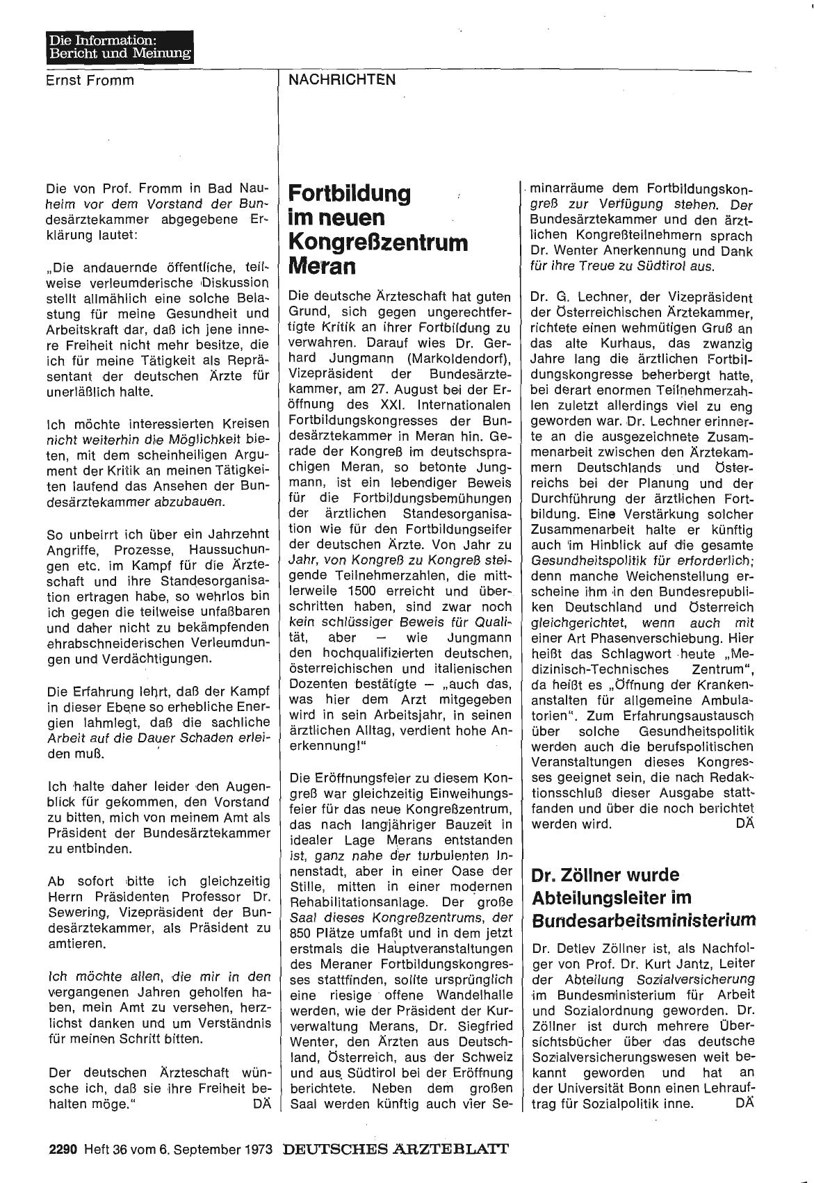 Vorschauseite 1: Dr. Zöllner wurde Abteilungsleiter im Bundesarbeitsministerium