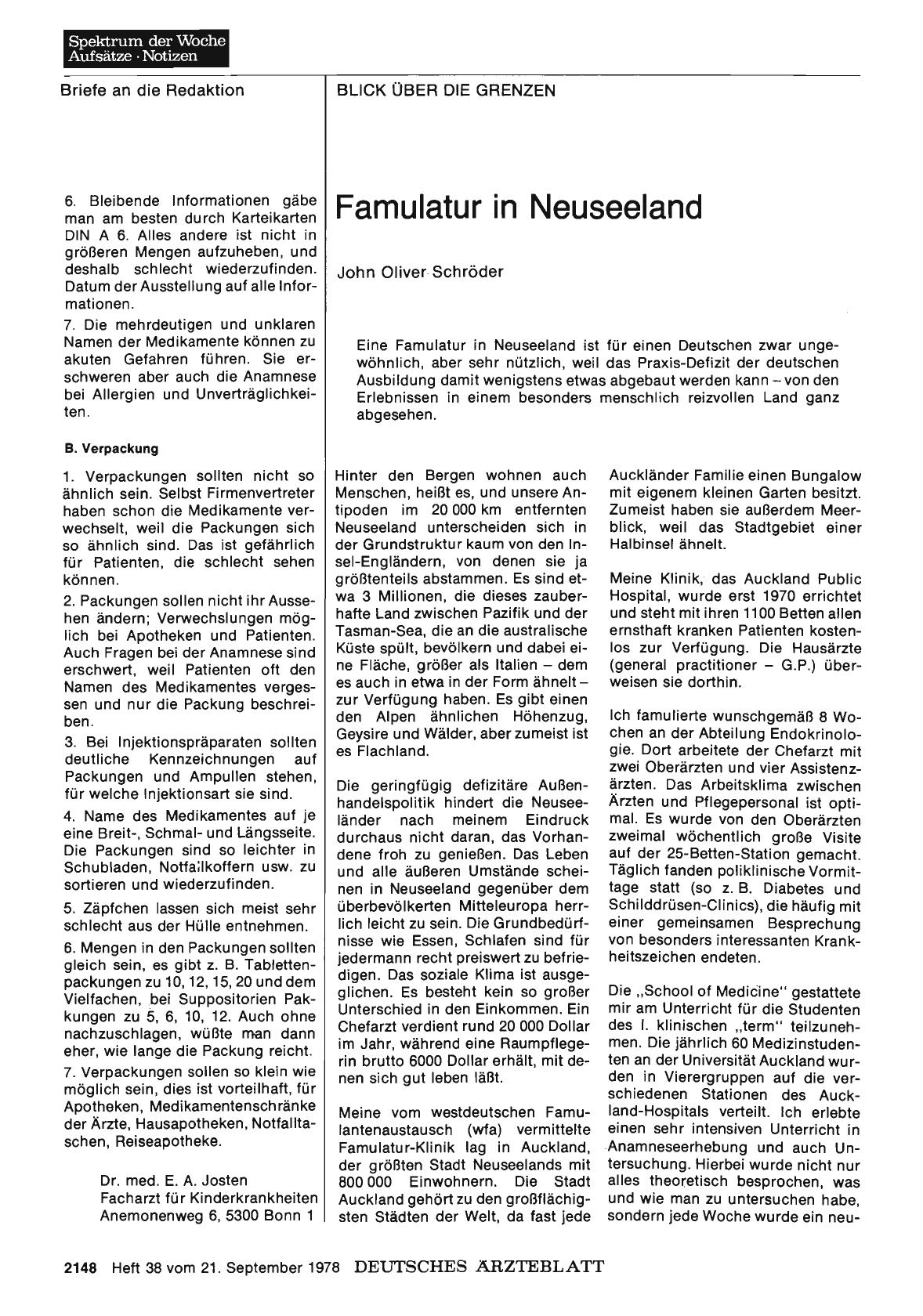 Vorschauseite 1: Famulatur in Neuseeland
