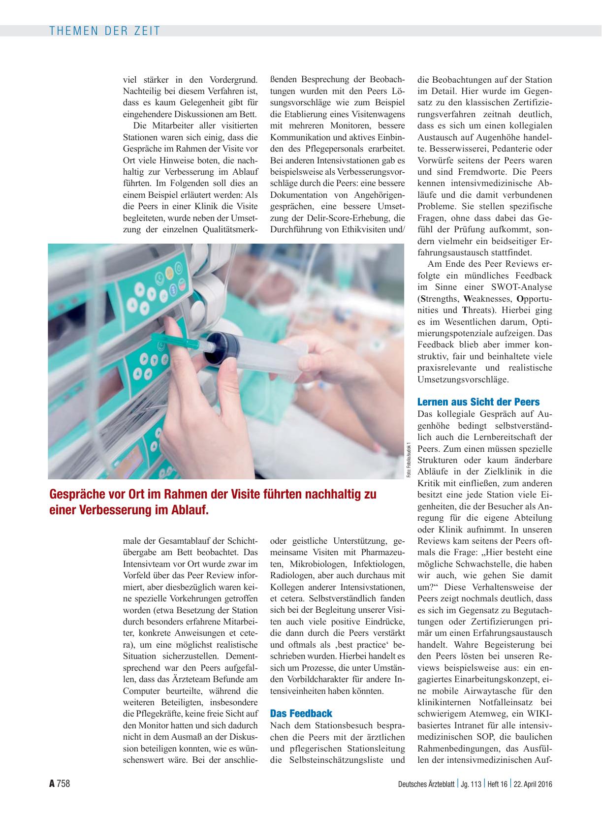 Vorschauseite 3: Qualitätssicherung: Peer Review in der Intensivmedizin