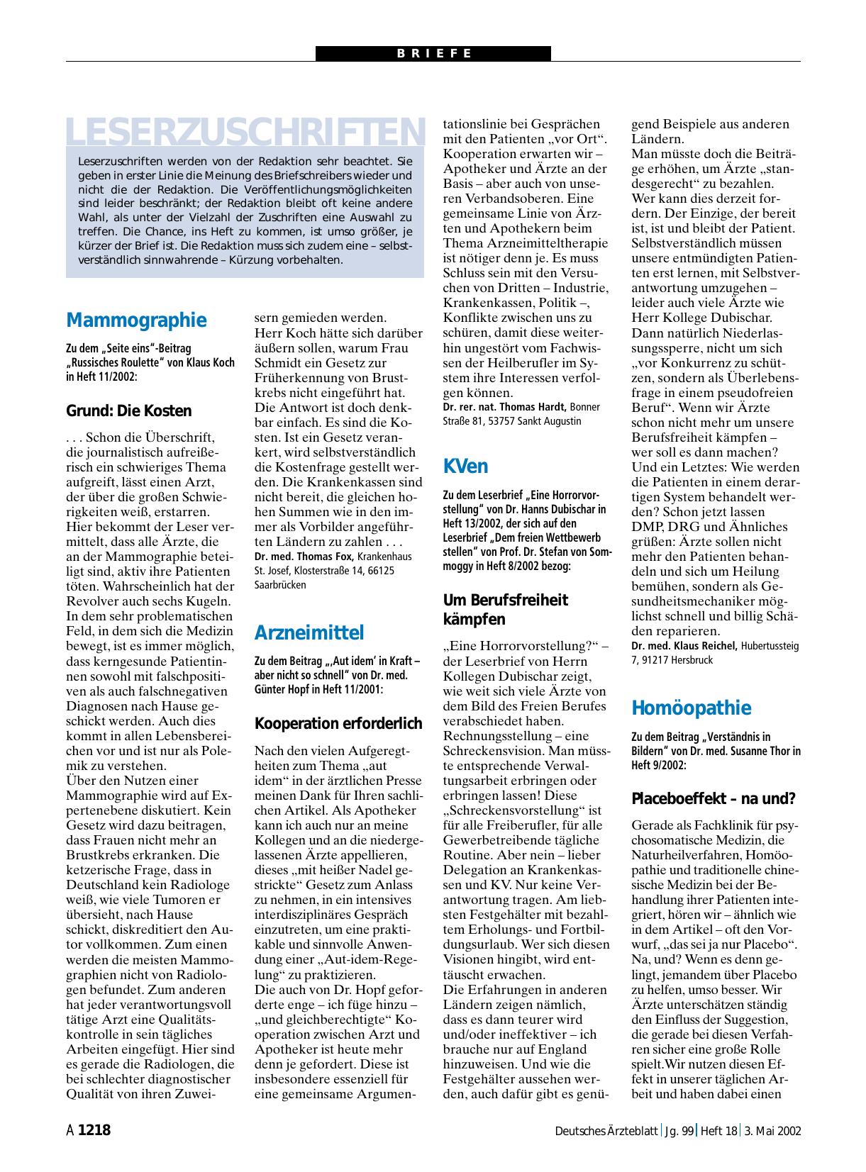 Vorschauseite 1: Arzneimittel: Kooperation erforderlich
