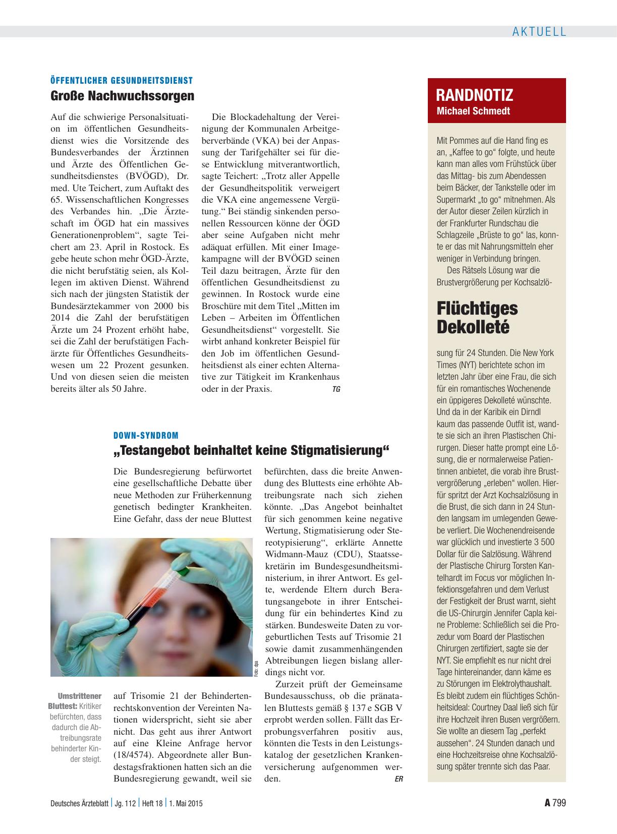 Vorschauseite 1: Öffentlicher Gesundheitsdienst: Große Nachwuchssorgen