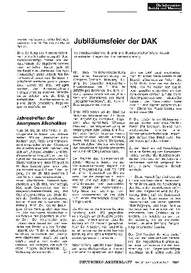 Vorschauseite 1: Jubiläumsfeier der DAK