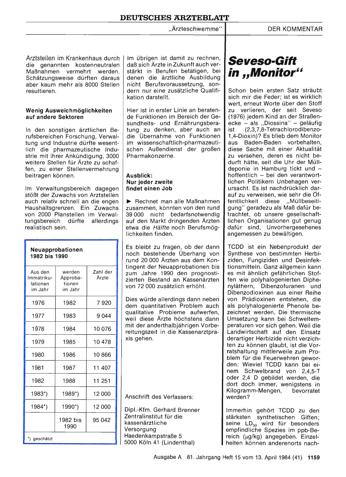 Vorschauseite 1: Seveso·Gift in, ,Monitor“