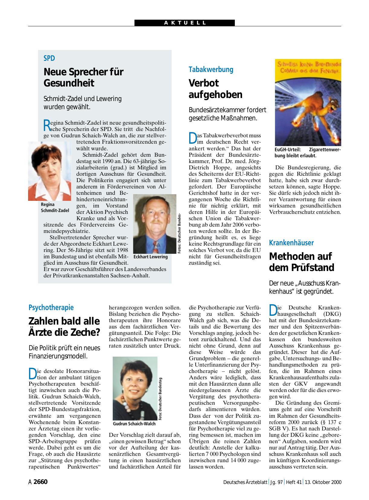 Vorschauseite 1: Tabakwerbung: Verbot aufgehoben