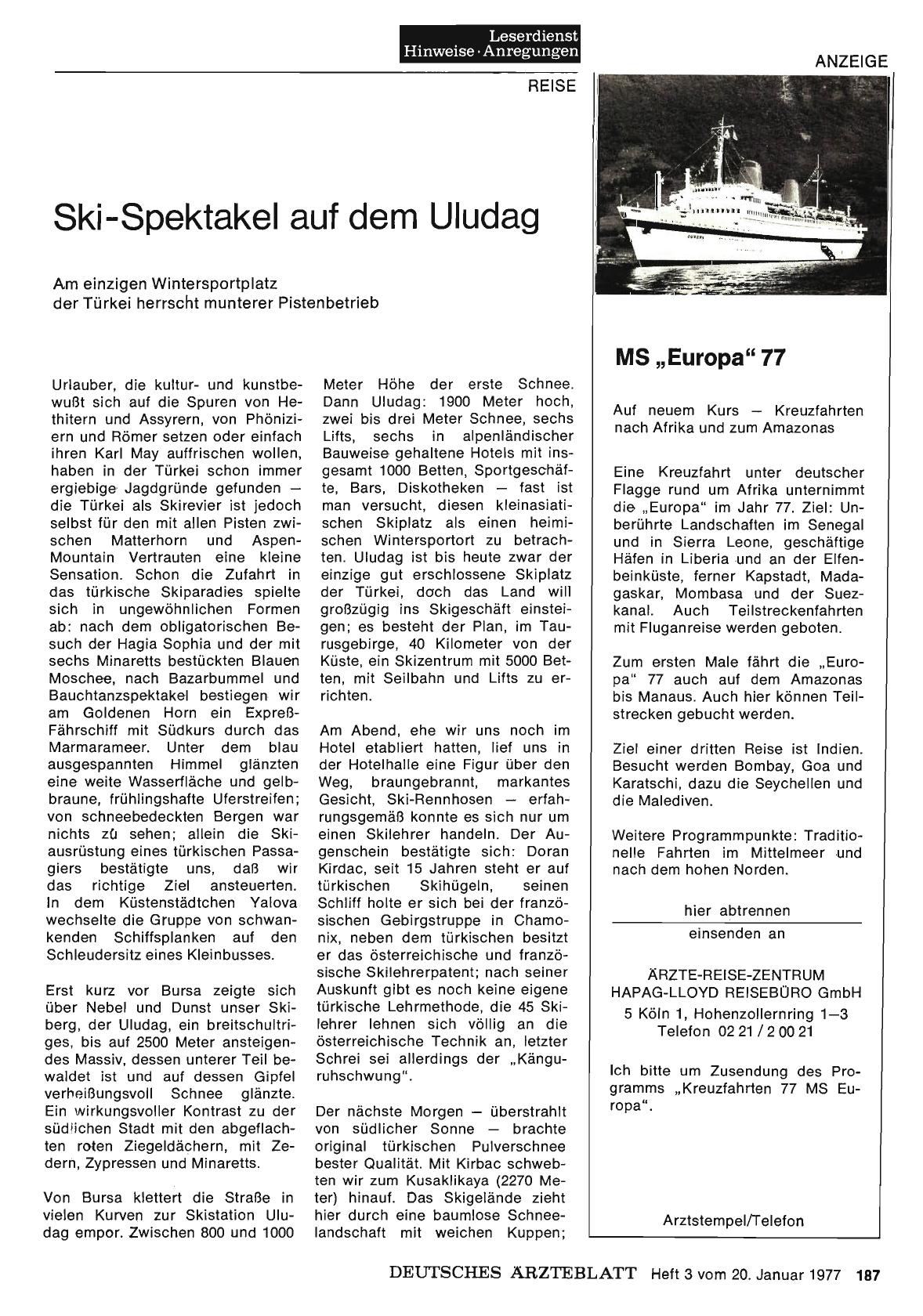 Vorschauseite 1: Ski-Spektakel auf dem Uludag