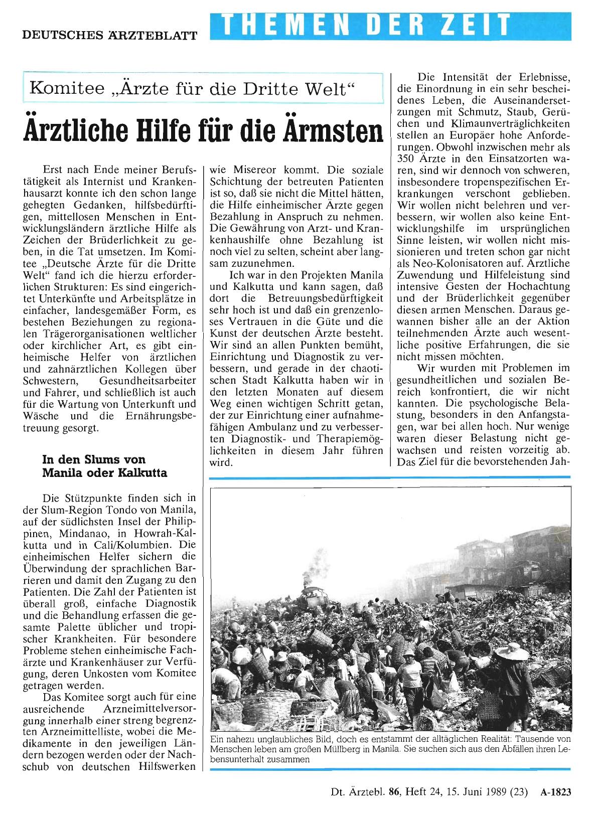 Vorschauseite 1: Komitee „Ärzte für die Dritte Welt“: Ärztliche Hilfe für die Ärmsten