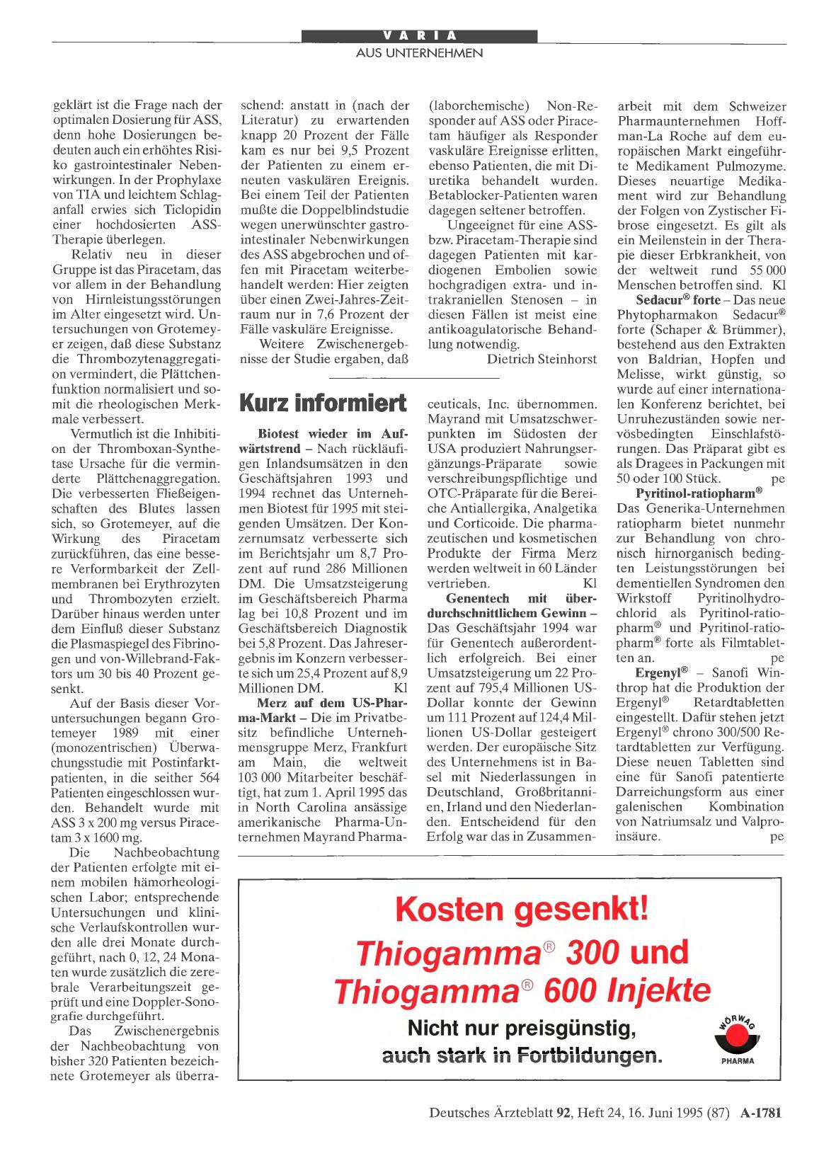 Vorschauseite 1: Kurz informiert