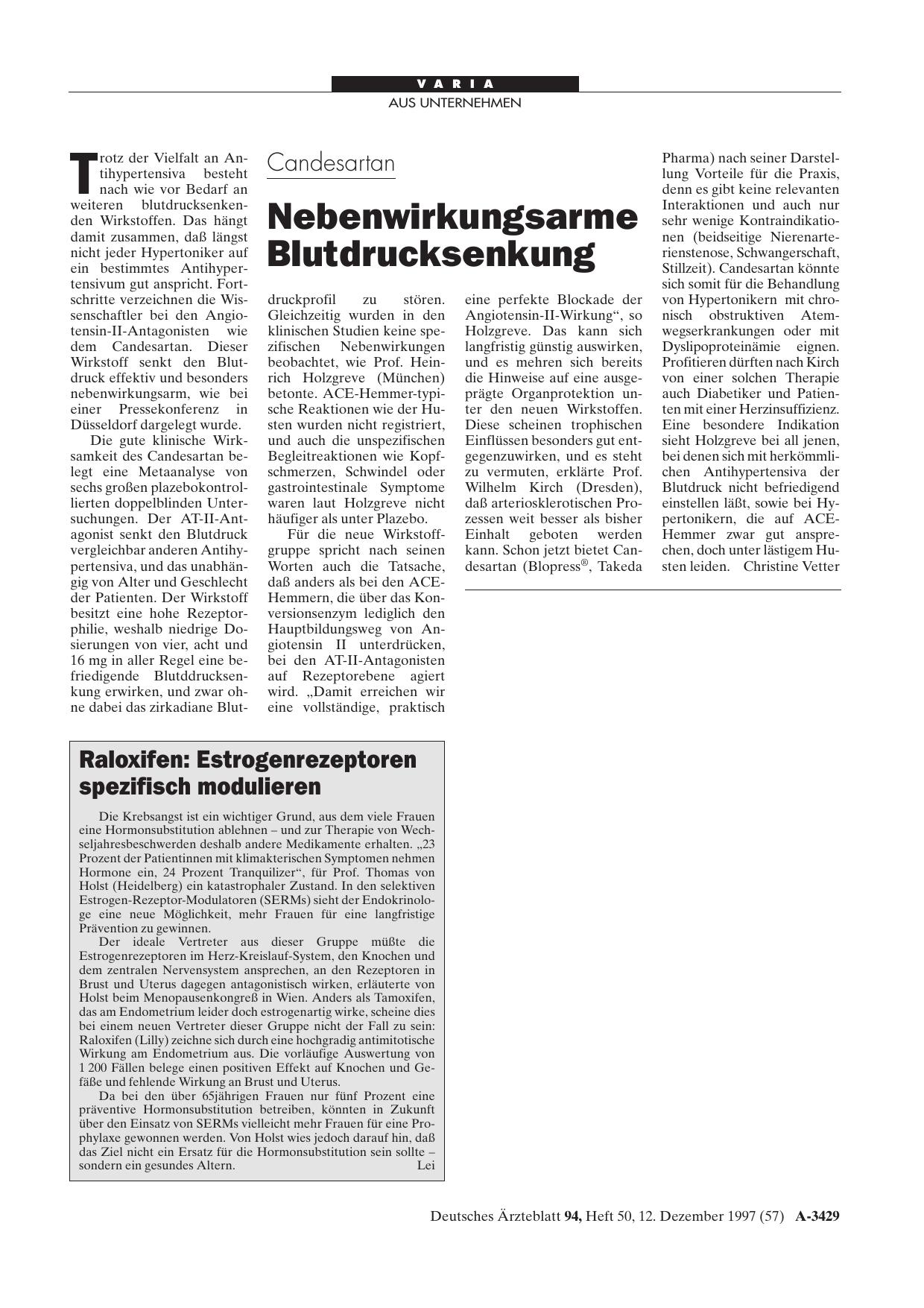 Vorschauseite 1: Raloxifen: Estrogenrezeptoren spezifisch modulieren