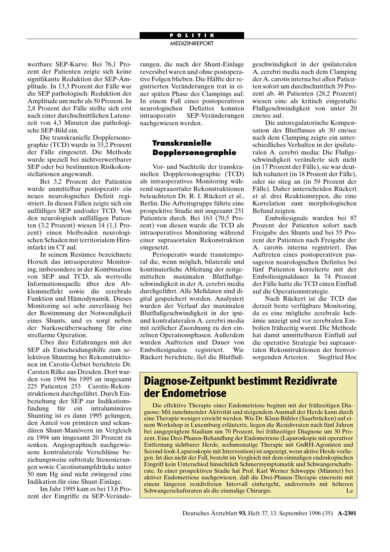 Vorschauseite 1: Diagnose-Zeitpunkt bestimmt Rezidivrate der Endometriose