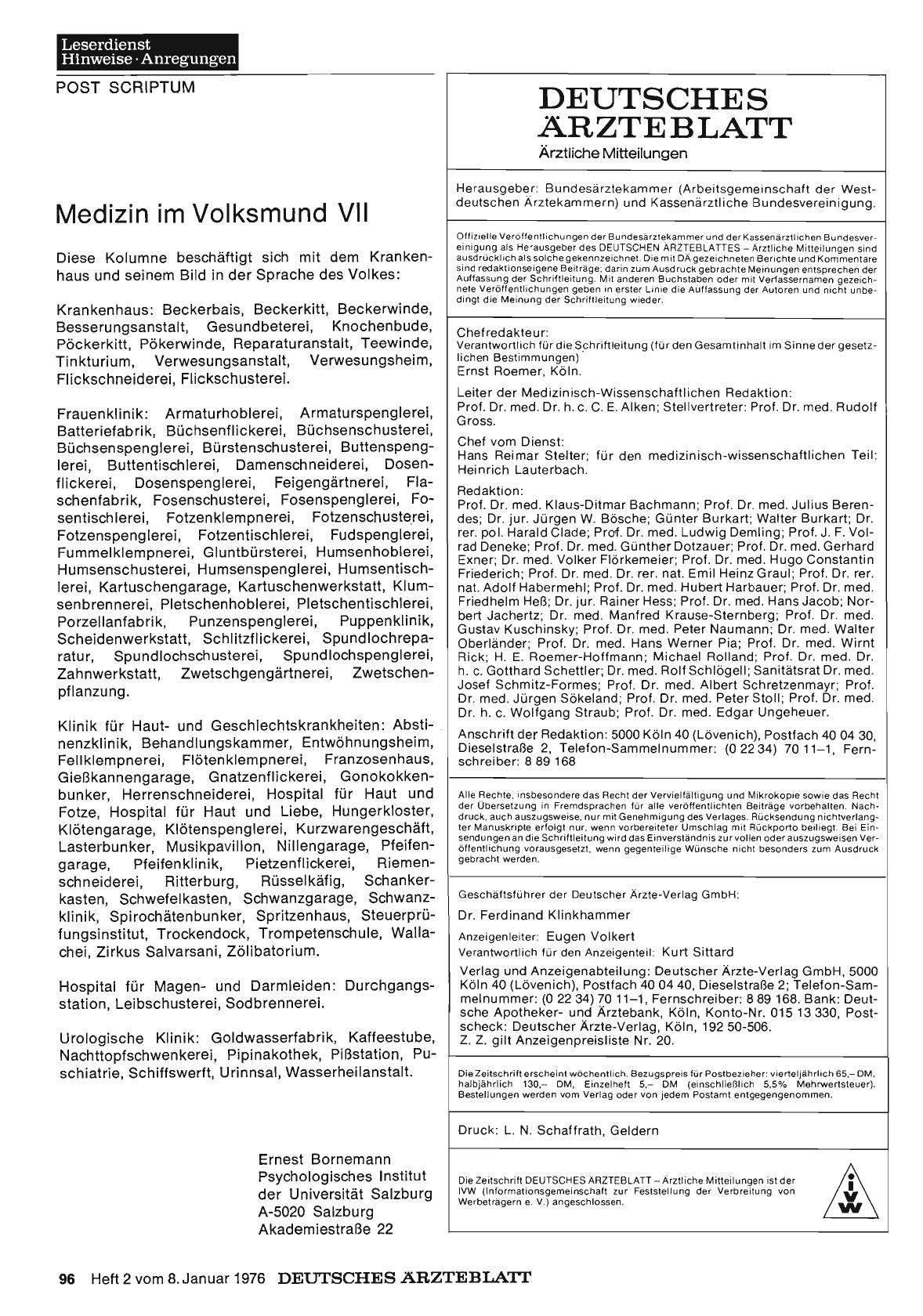 Vorschauseite 1: Medizin im Volksmund VII
