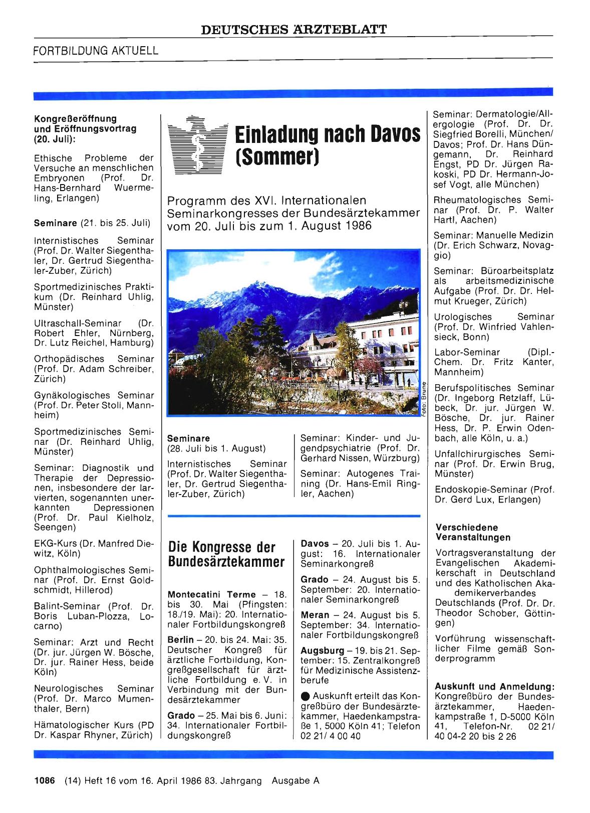 Vorschauseite 1: Einladung nach Davos (Sommer)