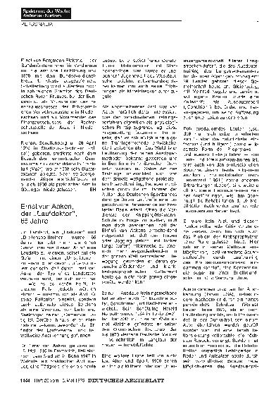 Vorschauseite 1: Ernst van Aaken, der „Laufdoktor“, 65 Jahre