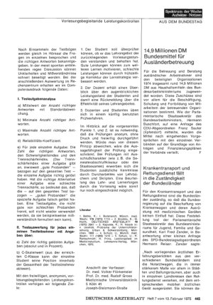 Vorschauseite 1: 14, 9 Millionen DM Bundesmittel für Ausländerbetreuung