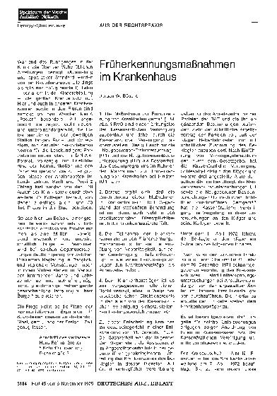 Vorschauseite 1: Früherkennungsmaßnahmen im Krankenhaus
