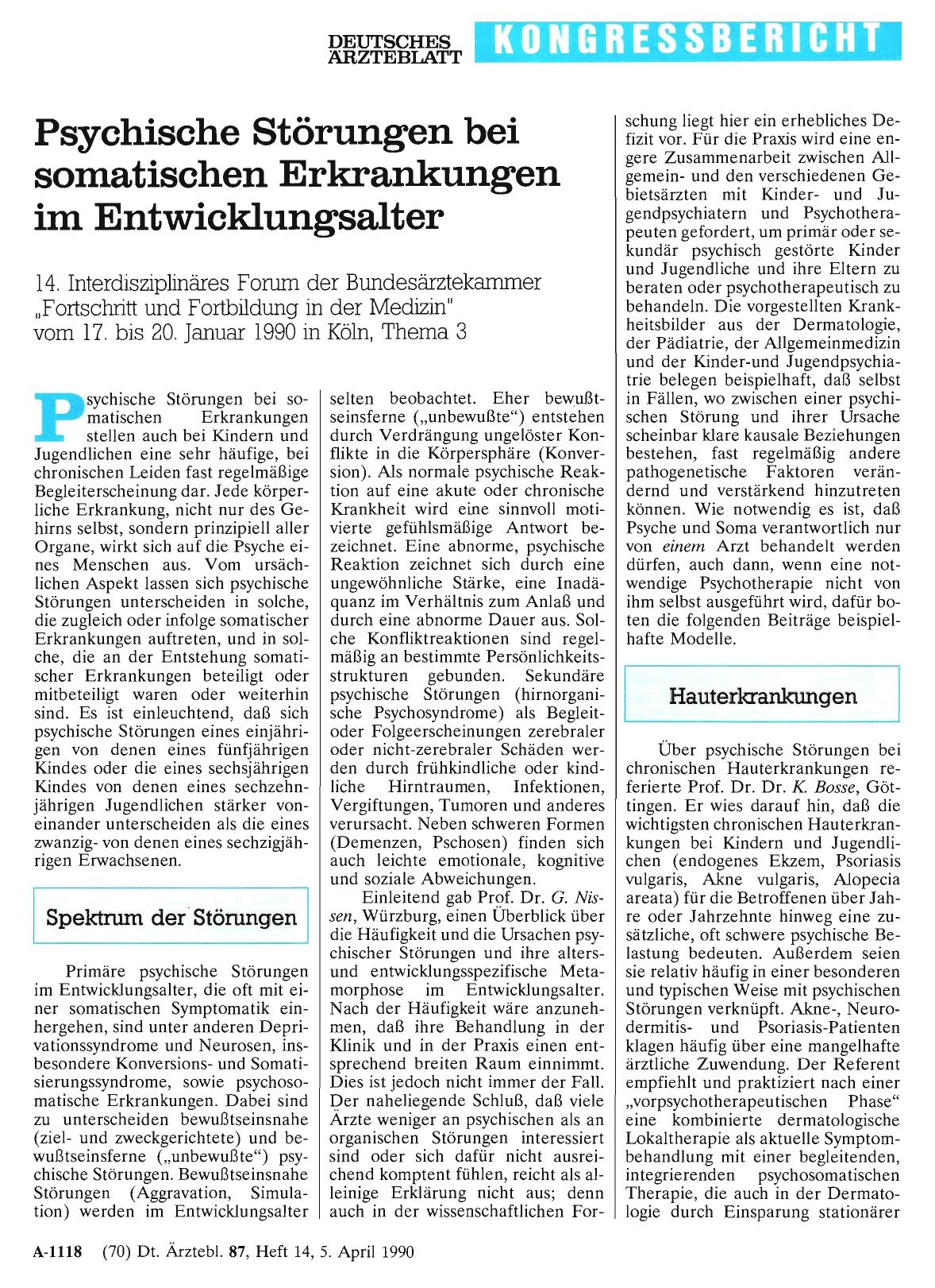 Vorschauseite 1: Psychische Störungen bei somatischen Erkrankungen im Entwicklungsalter