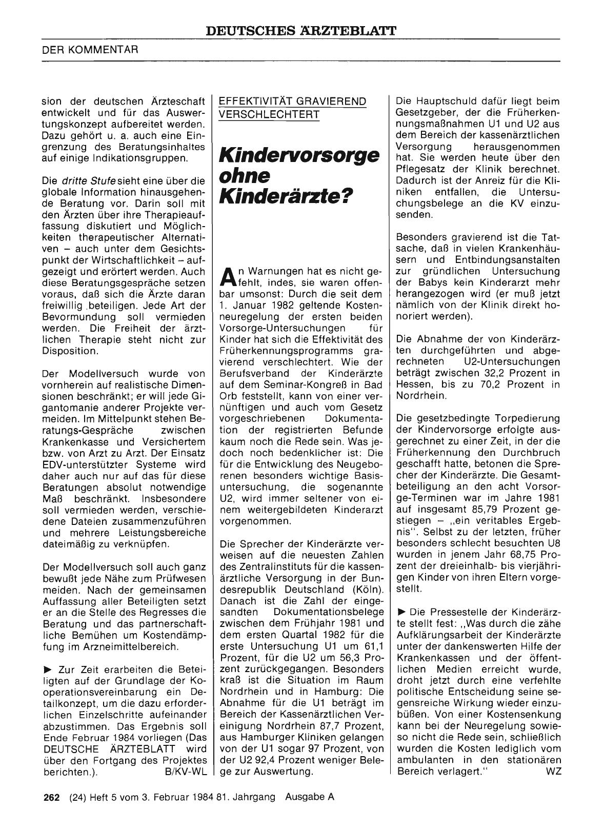 Vorschauseite 1: Kindervorsorge ohne Kinderärzte? Effektivität gravierend verschlechtert