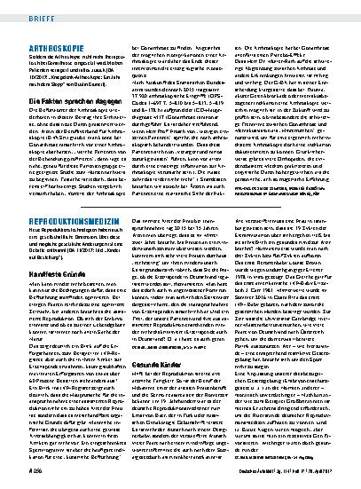 Vorschauseite 1: Arthroskopie: Die Fakten sprechen dagegen