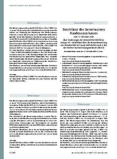 Vorschauseite 1: Mitteilungen