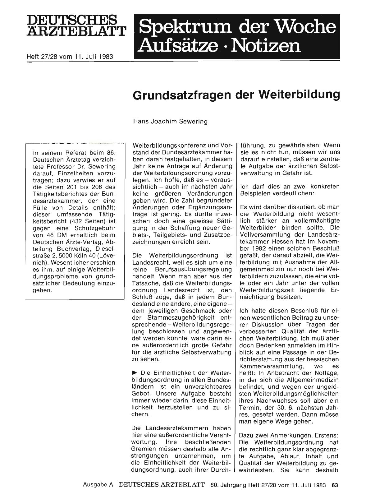 Vorschauseite 1: Grundsatzfragen der Weiterbildung
