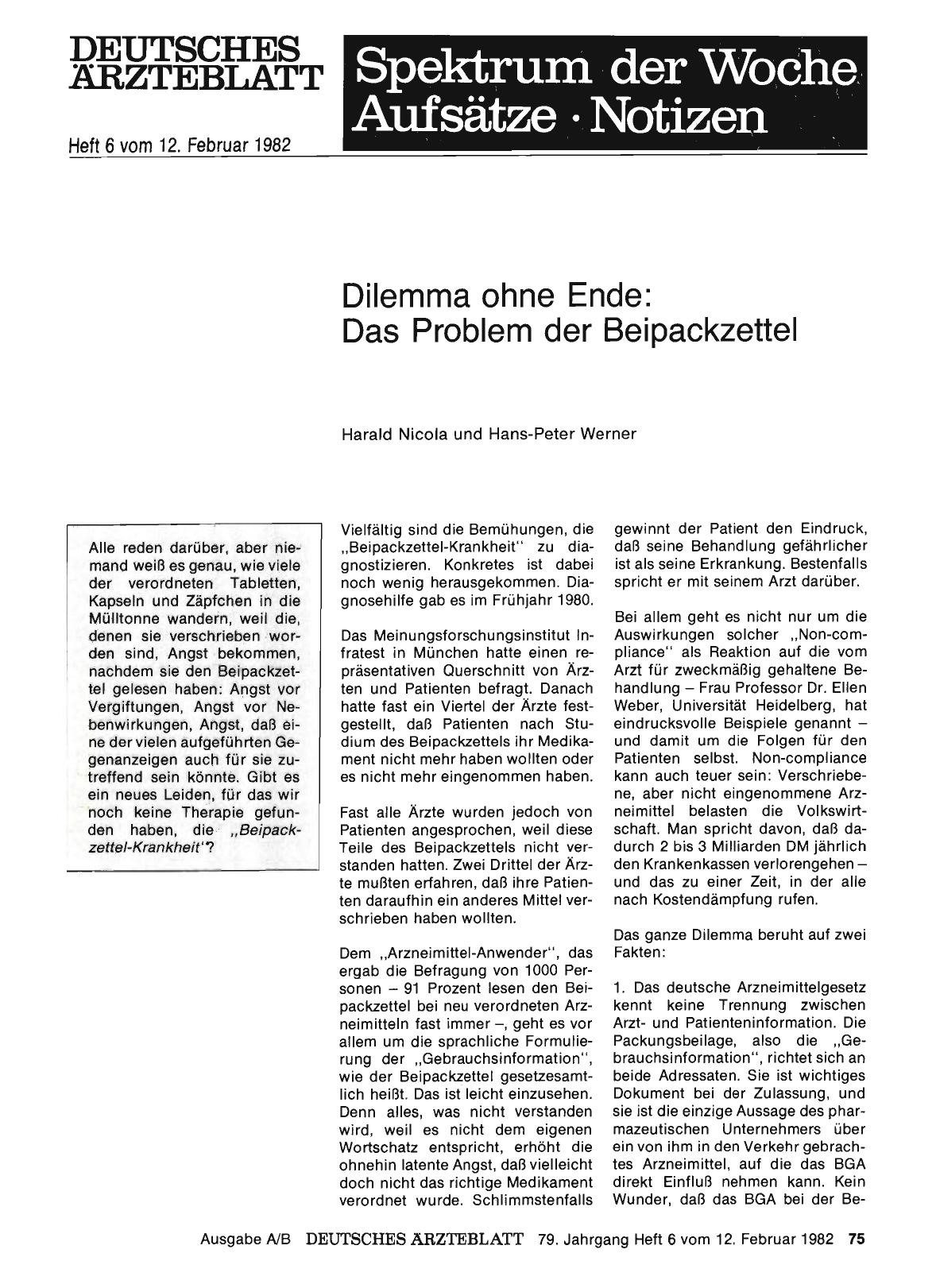 Vorschauseite 1: Dilemma ohne Ende: Das Problem der Beipackzettel