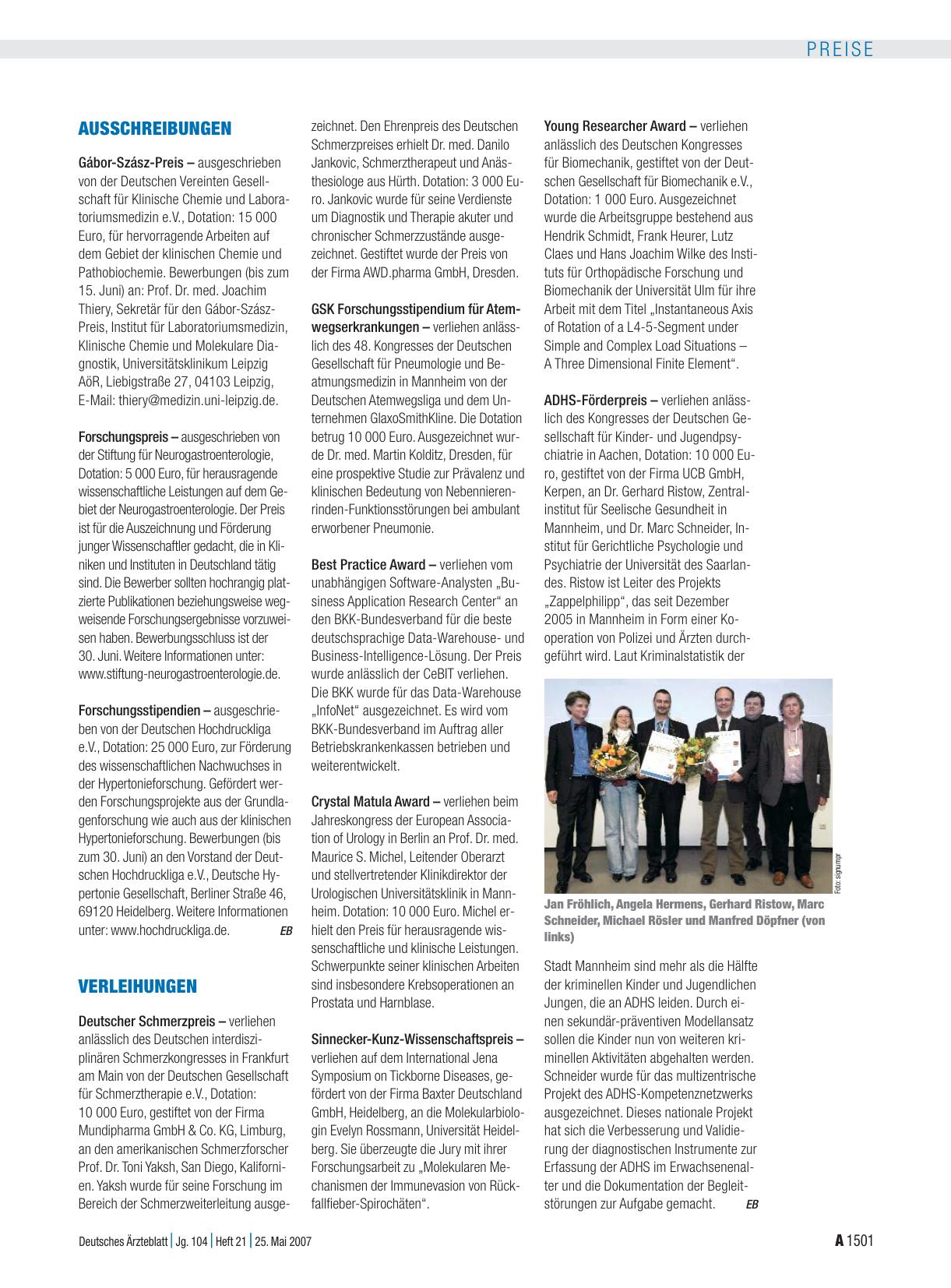Vorschauseite 1: Ausschreibungen