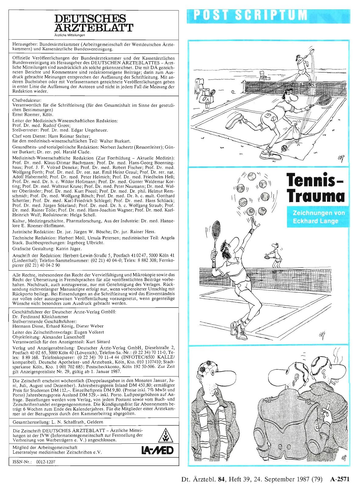 Vorschauseite 1: Tennis-Trauma