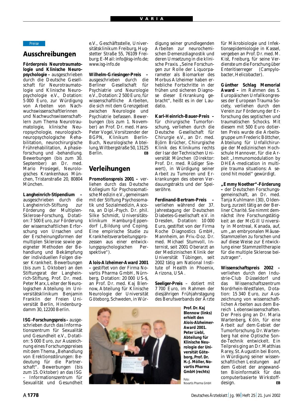 Vorschauseite 1: Ausschreibungen