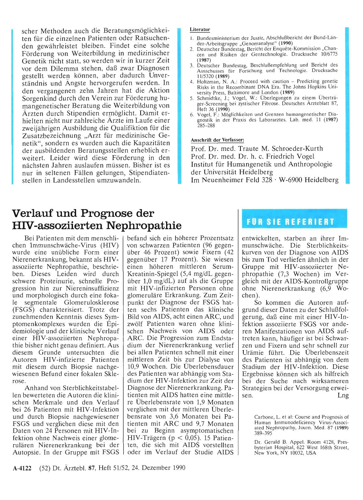 Vorschauseite 1: Verlauf und Prognose der HIV-assoziierten Nephropathie