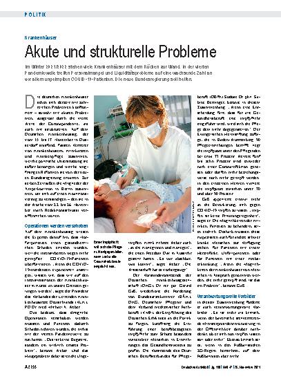 Vorschauseite 1: Krankenhäuser: Akute und strukturelle Probleme