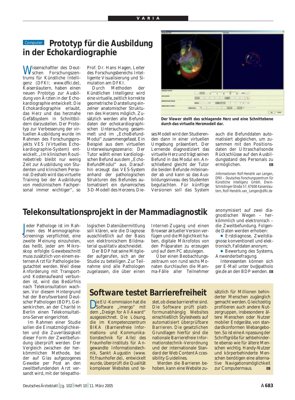 Vorschauseite 1: Prototyp für die Ausbildung in der Echokardiographie