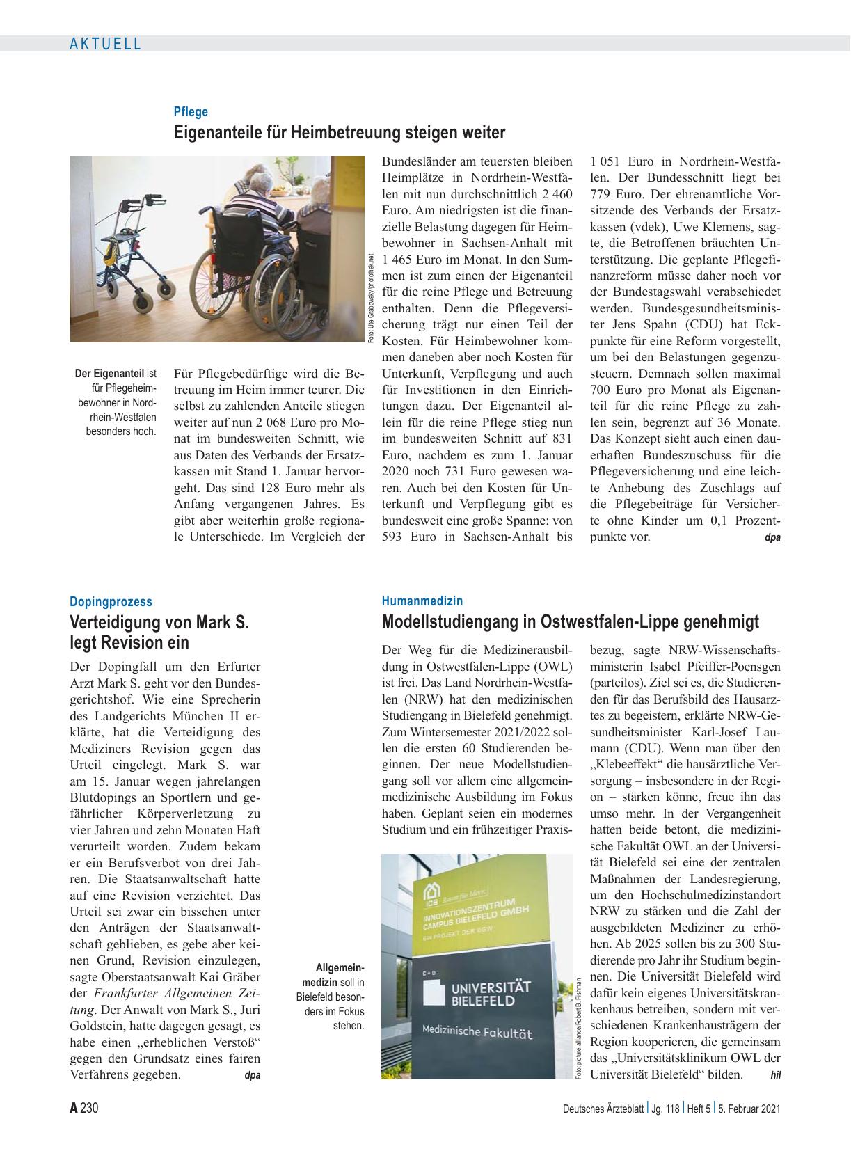 Vorschauseite 1: Dopingprozess: Verteidigung von Mark S. legt Revision ein