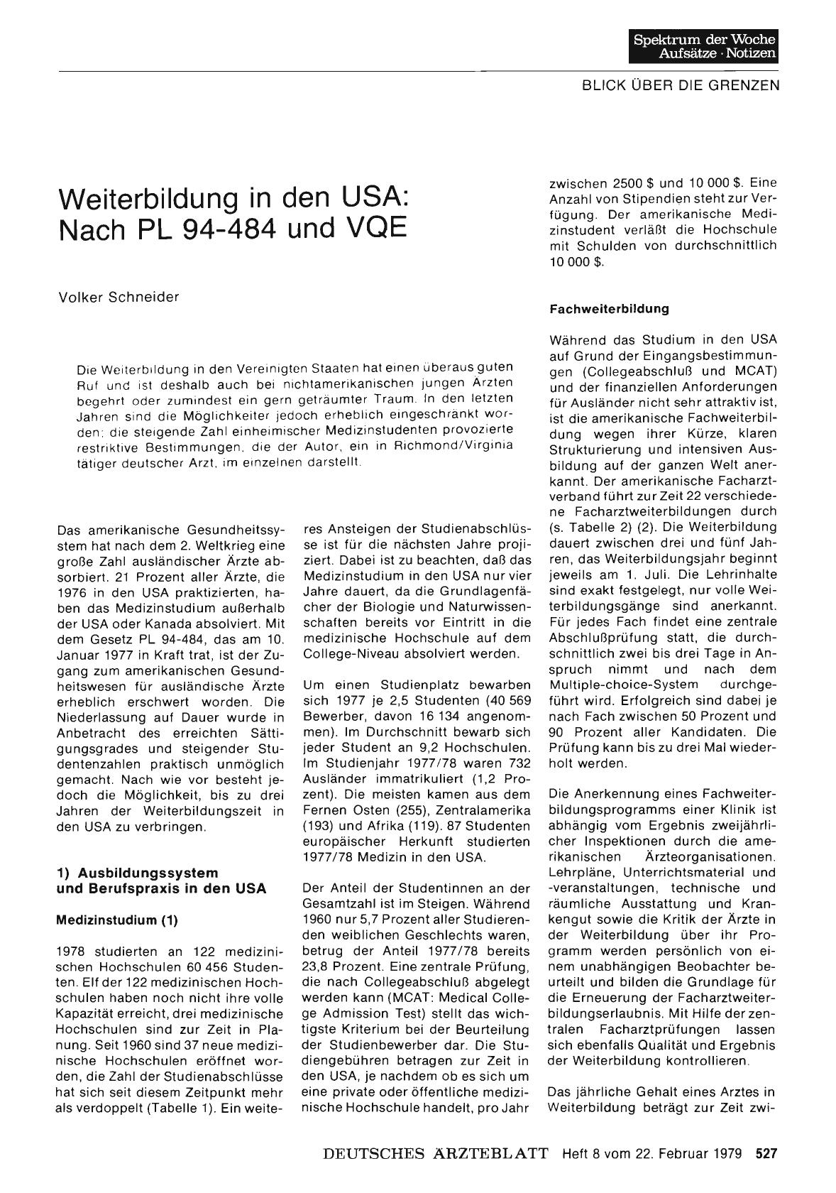 Vorschauseite 1: Weiterbildung in den USA: Nach PL 94-484 und VQE
