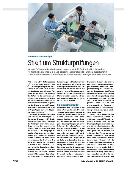 Vorschauseite 1: Krankenhausabrechnungen: Streit um Strukturprüfungen