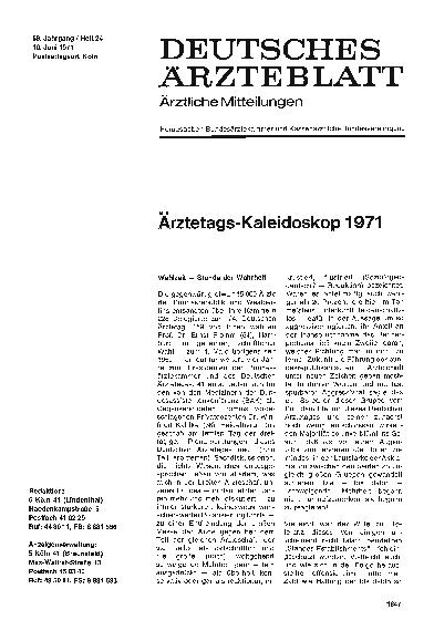 Vorschauseite 1: Ärztetags-Kaleidoskop 1971