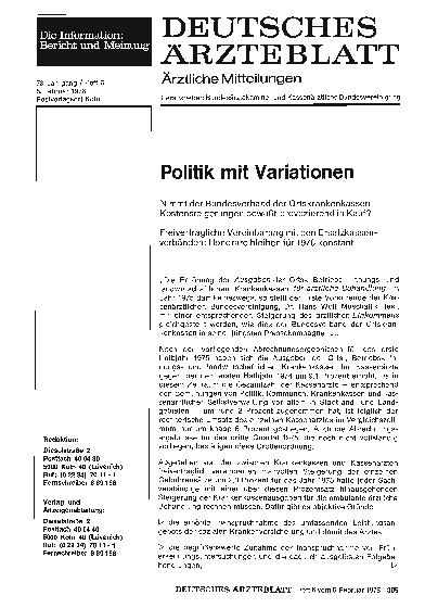 Vorschauseite 1: Politik mit Variationen