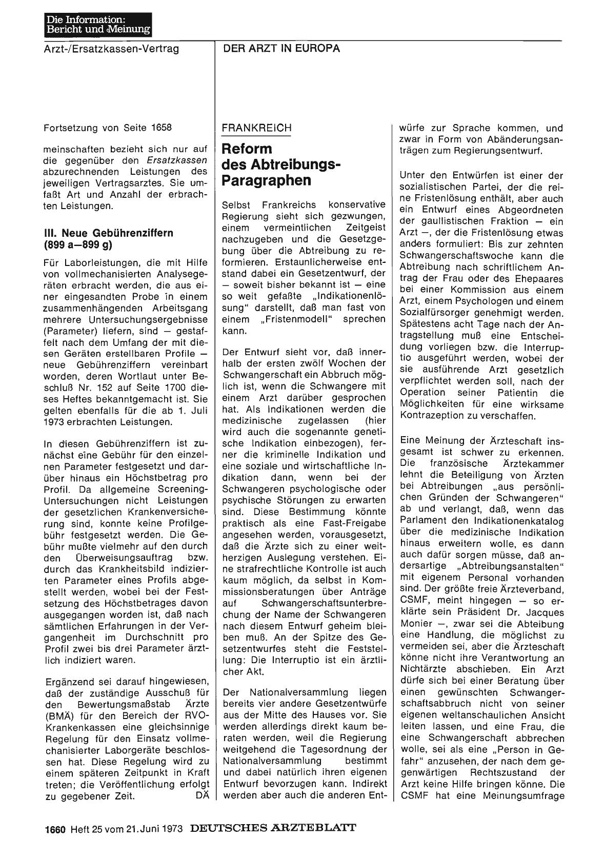 Vorschauseite 1: Frankreich: Reform des Abtreibungs-Paragraphen